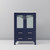 Lexora Volez 24 Inch Navy Blue Single Vanity Cabinet, Integrated Top, White Integrated Square Sink and no Mirror