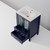 Lexora Volez 24 Inch Navy Blue Single Vanity Cabinet, Integrated Top, White Integrated Square Sink and no Mirror