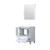 Lexora Volez 30 Inch White Single Vanity, Integrated Top, White Integrated Square Sink and 28 Inch Mirror