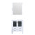 Lexora Volez 30 Inch White Single Vanity Cabinet, Integrated Top, White Integrated Square Sink and 28 Inch Mirror