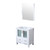 Lexora Volez 30 Inch White Single Vanity Cabinet, Integrated Top, White Integrated Square Sink and 28 Inch Mirror