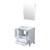 Lexora Volez 30 Inch White Single Vanity Cabinet, Integrated Top, White Integrated Square Sink and 28 Inch Mirror
