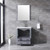 Lexora Volez 30 Inch Dark Grey Single Vanity, Integrated Top, White Integrated Square Sink and 28 Inch Mirror