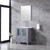 Lexora Volez 30 Inch Dark Grey Single Vanity, Integrated Top, White Integrated Square Sink and 28 Inch Mirror