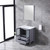 Lexora Volez 30 Inch Dark Grey Single Vanity, Integrated Top, White Integrated Square Sink and 28 Inch Mirror