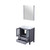 Lexora Volez 30 Inch Dark Grey Single Vanity, Integrated Top, White Integrated Square Sink and 28 Inch Mirror