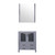 Lexora Volez 30 Inch Dark Grey Single Vanity Cabinet, Integrated Top, White Integrated Square Sink and 28 Inch Mirror