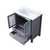 Lexora Volez 30 Inch Dark Grey Single Vanity Cabinet, Integrated Top, White Integrated Square Sink and no Mirror