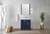 Lexora Volez 30 Inch Navy Blue Single Vanity Cabinet, Integrated Top, White Integrated Square Sink and no Mirror