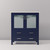 Lexora Volez 30 Inch Navy Blue Single Vanity Cabinet, Integrated Top, White Integrated Square Sink and no Mirror