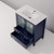 Lexora Volez 30 Inch Navy Blue Single Vanity Cabinet, Integrated Top, White Integrated Square Sink and no Mirror