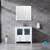 Lexora Volez 36 Inch White Single Vanity, Integrated Top, White Integrated Square Sink and 34 Inch Mirror