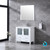 Lexora Volez 36 Inch White Single Vanity, Integrated Top, White Integrated Square Sink and 34 Inch Mirror