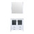 Lexora Volez 36 Inch White Single Vanity Cabinet, Integrated Top, White Integrated Square Sink and 34 Inch Mirror