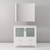 Lexora Volez 36 Inch White Single Vanity Cabinet, Integrated Top, White Integrated Square Sink and 34 Inch Mirror