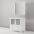 Lexora Volez 36 Inch White Single Vanity Cabinet, Integrated Top, White Integrated Square Sink and 34 Inch Mirror