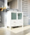 Lexora Volez 36 Inch White Single Vanity Cabinet, Integrated Top, White Integrated Square Sink and 34 Inch Mirror