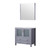 Lexora Volez 36 Inch Dark Grey Single Vanity Cabinet, Integrated Top, White Integrated Square Sink and 34 Inch Mirror