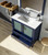 Lexora Volez 36 Inch Navy Blue Single Vanity Cabinet, Integrated Top, White Integrated Square Sink and 34 Inch Mirror