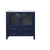 Lexora Volez 36 Inch Navy Blue Single Vanity Cabinet, Integrated Top, White Integrated Square Sink and no Mirror
