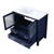 Lexora Volez 36 Inch Navy Blue Single Vanity Cabinet, Integrated Top, White Integrated Square Sink and no Mirror