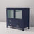 Lexora Volez 36 Inch Navy Blue Single Vanity Cabinet, Integrated Top, White Integrated Square Sink and no Mirror