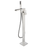 Lexora Cascata Free Standing Bathtub Filler Faucet w/ Handheld Shower Wand - Brushed Nickel
