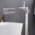 Lexora Cascata Free Standing Bathtub Filler Faucet w/ Handheld Shower Wand - Brushed Nickel