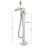 Lexora Cascata Free Standing Bathtub Filler Faucet w/ Handheld Shower Wand - Brushed Nickel