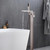 Lexora Mare Free Standing Bathtub Filler Faucet w/ Handheld Shower Wand - Brushed Nickel