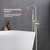 Lexora Lago Free Standing Bathtub Filler Faucet w/ Handheld Shower Wand - Brushed Nickel