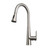 Lexora Furio Brass Kitchen Faucet w/ Pull Out Sprayer - Brushed Nickel