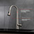 Lexora Furio Brass Kitchen Faucet w/ Pull Out Sprayer - Brushed Nickel