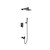 Lexora Monte Celo Stainless Steel Square Tub & Shower Faucet - Matte Black