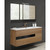 Lucena Bath Vision Two Drawer Wall Mounted 32 Inch Vanity With Ceramic Sink - Canela With Black Glass Handle - 3068