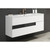 Lucena Bath 3076-01/Black Vision 2 Drawer Wall Mounted 40 Inch Vanity With Ceramic Sink - White With Black Glass Handle