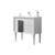 Lucena Bath 43041-01/Grey Decor Cristal Freestanding 24 Inch Vanity With Ceramic Sink - White With Grey Glass Handle