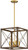 Vanity Art Farmhouse 4-Light Vintage Walnut Gold Cage Pendant Chandelier