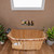 ALFI 59" Free Standing Wooden Bathtub with Chrome Tub Filler - AB1148