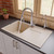 Alfi AB1620DI-B Biscuit 34" x 20" Single Bowl Granite Composite Kitchen Sink with Drainboard