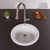 Alfi AB1717DI-W White 17" Drop-In Round Granite Composite Kitchen Bar / Prep Sink