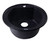 Alfi AB2020DI-BLA Black 20" Drop-In Round Granite Composite Kitchen Bar / Prep Sink