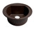 Alfi AB2020DI-C Chocolate 20" Drop-In Round Granite Composite Kitchen Bar / Prep Sink