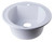 Alfi AB2020DI-W White 20" Drop-In Round Granite Composite Kitchen Bar / Prep Sink