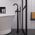 ALFI Black Matte Single Lever Floor Mounted Tub Filler Faucet Mixer w Hand Held Shower Head - AB2534-BM