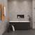 ALFI Black Matte Single Lever Floor Mounted Tub Filler Faucet Mixer w Hand Held Shower Head - AB2534-BM