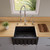 ALFI 24" x 18" Black Matte Reversible Smooth / Fluted Single Bowl Fireclay Farmhouse Sink - AB2418HS-BM