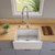 Alfi AB2418HS-W 24" x 18" White Reversible Smooth / Fluted Single Bowl Fireclay Farmhouse Sink