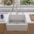 ALFI 24" x 18" White Smooth Thick Wall Fireclay Single Bowl Farmhouse Sink - AB2418SB-W