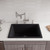 ALFI Black Matte 24" x 18" Fireclay Undermount or Drop In Fireclay Kitchen Sink - AB2418UD-BM